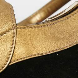 مملوكة مسبقًا Gucci Black/Gold Leather and Suede Tassel Race Bag