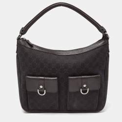 Gucci Brown GG Canvas and Leather Hobo