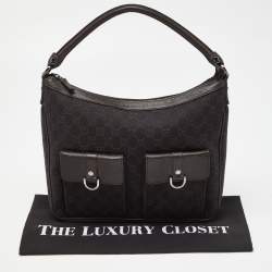 Gucci Brown GG Canvas and Leather Hobo