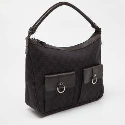 Gucci Brown GG Canvas and Leather Hobo