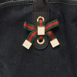 Pre Owned حقيبة يد غوتشي برينسي قماش وجلد  جي جي بني/ذهبي