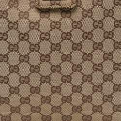Pre Owned Gucci Beige GG Canvas and Leather Clutch