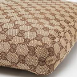 Pre Owned Gucci Beige GG Canvas and Leather Clutch