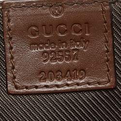 Pre Owned Gucci Beige GG Canvas and Leather Clutch