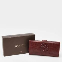 Gucci Brick Leather Soho Studded Continental Wallet