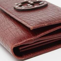 Gucci Brick Leather Soho Studded Continental Wallet