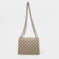 Gucci Red/Beige GG Supreme Canvas and Suede Mini Dionysus Shoulder Bag