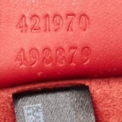 Gucci Red/Beige GG Supreme Canvas and Suede Mini Dionysus Shoulder Bag