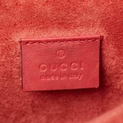 Gucci Red/Beige GG Supreme Canvas and Suede Mini Dionysus Shoulder Bag