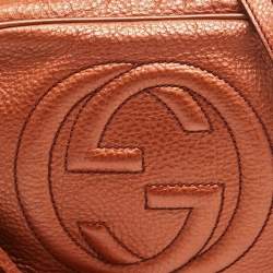 Pre Owned Gucci Copper Brown Leather Small Soho Disco Crossbody Bag
