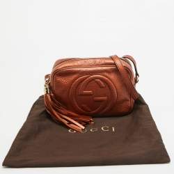 Pre Owned Gucci Copper Brown Leather Small Soho Disco Crossbody Bag