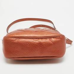 Pre Owned Gucci Copper Brown Leather Small Soho Disco Crossbody Bag
