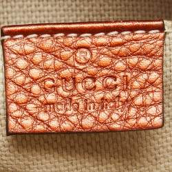 Pre Owned Gucci Copper Brown Leather Small Soho Disco Crossbody Bag