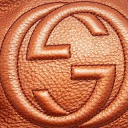 Pre Owned Gucci Copper Brown Leather Small Soho Disco Crossbody Bag