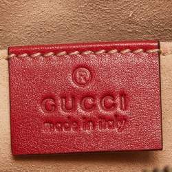 Gucci Red Matelassé Leather GG Marmont Belt Bag