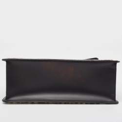 Pre Owned Gucci Beige/Black Leopard Print Calfhair and Leather Medium Sylvie Top Handle Bag