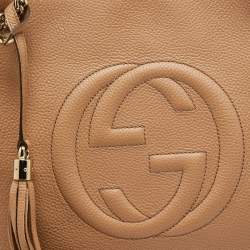 Pre Owned Gucci Tan Leather Medium Soho Chain Shoulder Bag