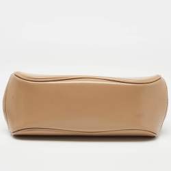 Pre Owned Gucci Beige Glossy Leather Mini Lady Lock Bamboo Top Handle Bag