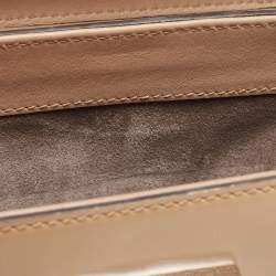 Pre Owned Gucci Beige Glossy Leather Mini Lady Lock Bamboo Top Handle Bag