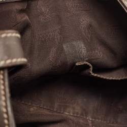 Pre Owned Gucci Brown/Beige GG Canvas and Leather Match Ball Hobo