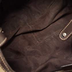Pre Owned Gucci Brown/Beige GG Canvas and Leather Match Ball Hobo