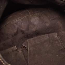 Pre Owned Gucci Brown/Beige GG Canvas and Leather Match Ball Hobo