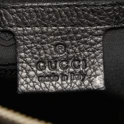 Gucci Black Guccissima Neoprene and Leather Medium Techno Boston Bag