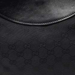 Pre Owned Gucci Black GG Canvas and Leather Hobo