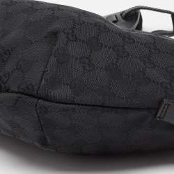 Pre Owned Gucci Black GG Canvas and Leather Hobo