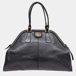 Gucci Black Leather Rebelle Tote Bag