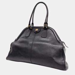 Gucci Black Leather Rebelle Tote Bag