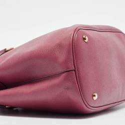 Pre Owned Gucci Rosewood Pink Leather Medium Bright Bit Tote