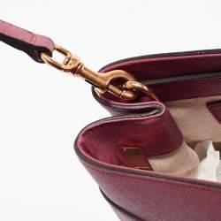 Pre Owned Gucci Rosewood Pink Leather Medium Bright Bit Tote