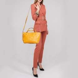 Pre Owned Gucci Dark Yellow Leather Small Soho Tote