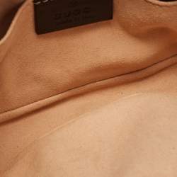 Pre Owned Gucci Black Matelassé Leather GG Marmont Belt Bag