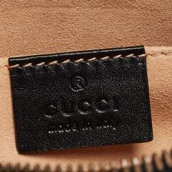 Pre Owned Gucci Black Matelassé Leather GG Marmont Belt Bag