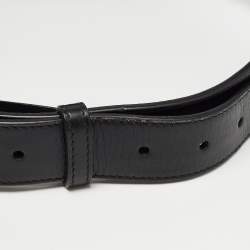 Pre Owned Gucci Black Matelassé Leather GG Marmont Belt Bag