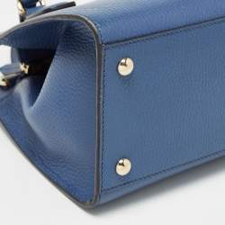 Pre Owned Gucci Blue Leather Soho Top Handle Bag