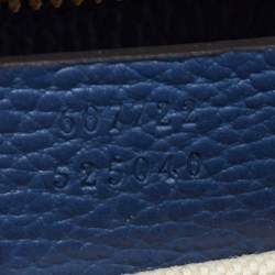 Pre Owned Gucci Blue Leather Soho Top Handle Bag