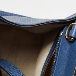Pre Owned Gucci Blue Leather Soho Top Handle Bag