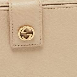 Gucci Beige Leather Interlocking G Wallet