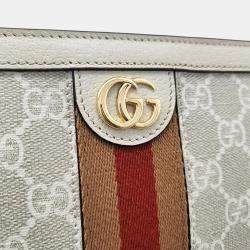 Pre Owned Gucci White leather Ophidia Clutch