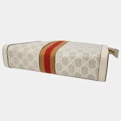 Pre Owned Gucci White leather Ophidia Clutch