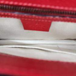 Pre Owned Gucci Red leather Animalier Chain Shoulder Bag 