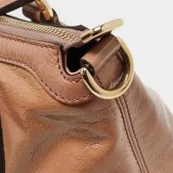 Pre Owned Gucci Pink Patent Leather Soho Working Tote