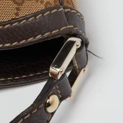 Pre Owned Gucci Beige/Brown GG Canvas and Leather New Ladies Web Hobo