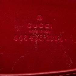 Gucci Red GucciGhost Skul Leather Zip Around Wallet