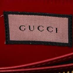 Gucci Red GucciGhost Skul Leather Zip Around Wallet