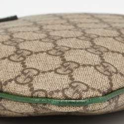 مملوكة مسبقًا Gucci Beige/Green GG Supreme Canvas and Leather Tote