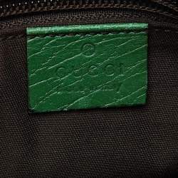 مملوكة مسبقًا Gucci Beige/Green GG Supreme Canvas and Leather Tote